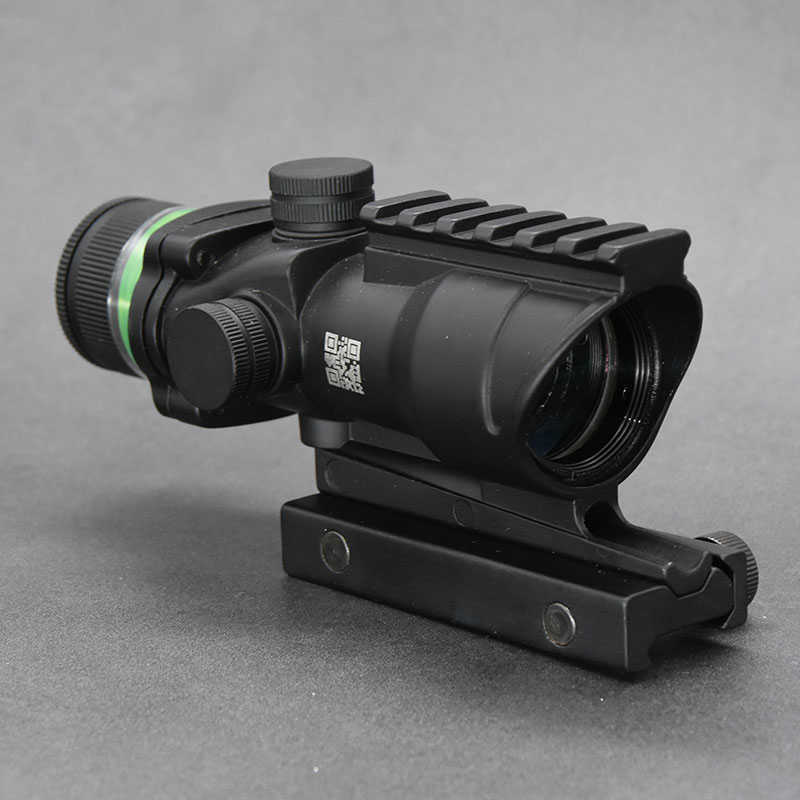 

Tactical 4x32 Green Fiber Optics Prism Rifle Optics Scope 20mm Weaver Picatinny Mount Base Hunting Shooting Riflescope, Option