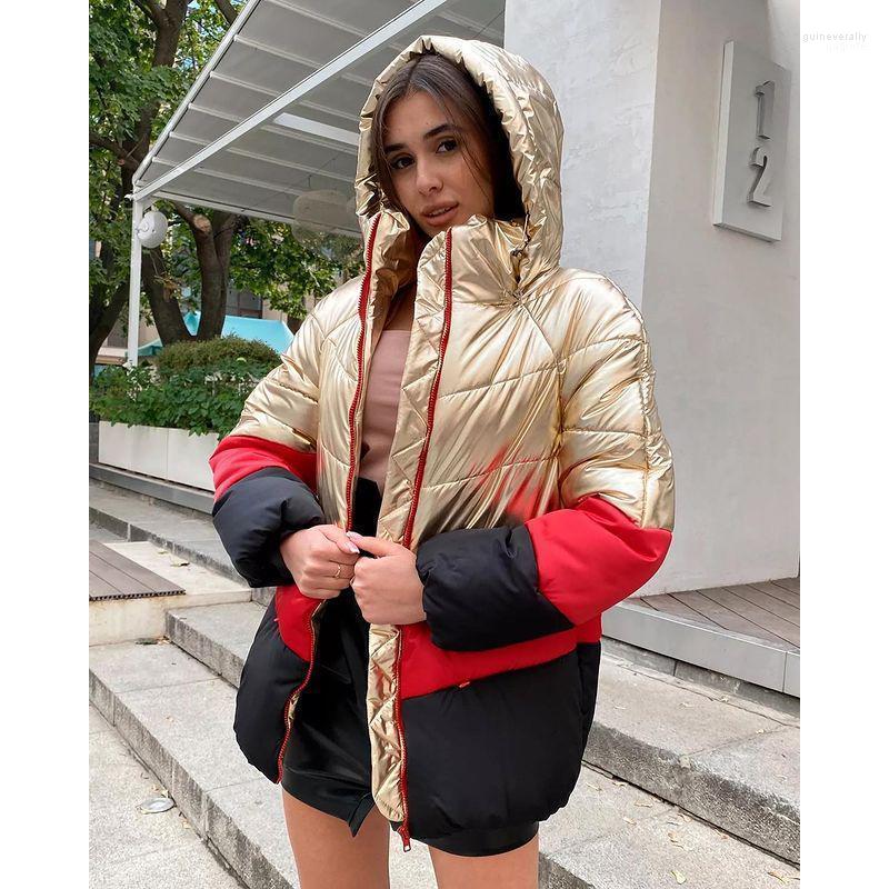 

Women's Down & Parkas A Fashion Winter Thick Removable Hooded Women Elegant Loose Coats Panelled Cotton Jackets Ladies Guin22, As picture