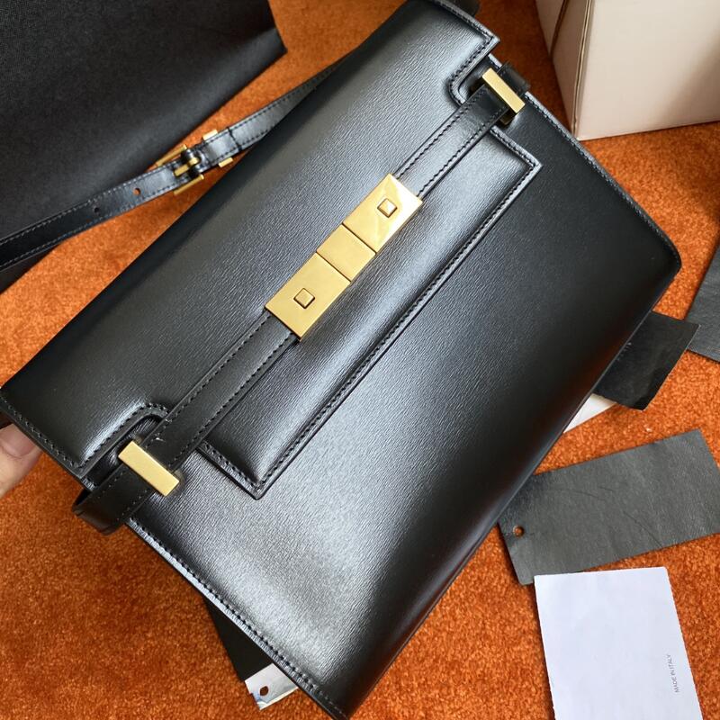 

Realfine Bags 5A 675626 24cm Manhattan Small Patent Calfskin Leather Shoulder Handbags Purses For Women with Dust bag, Lambskin v_03