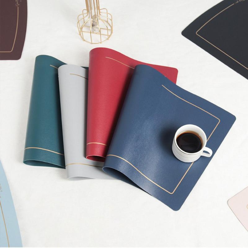 

Mats & Pads Leather Placemat Kitchen Table Dining Steak Pad Non-slipinsulation Ins Style El Restaurant Home Decor