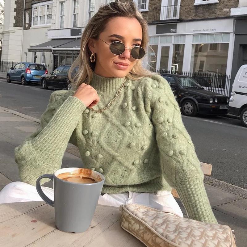 

Vintage Polka Dot Purple Sweater Women Pullovers Knitted Slim Streetwear Crop Pullover Autumn Winter Retro Soft Jumper Women' Sweaters Perf, Green