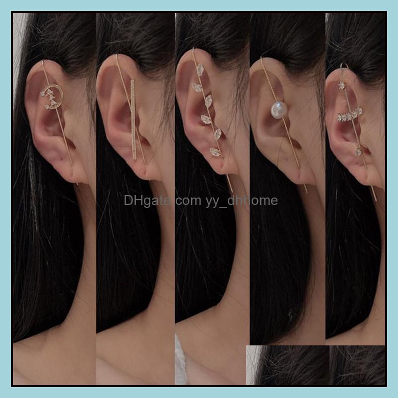 

Other Earrings Jewelry Fashion Unique Cler Hook Gold Planted For Girls Hypoallergenic Earring Rhinestone Ear C518F Dhili