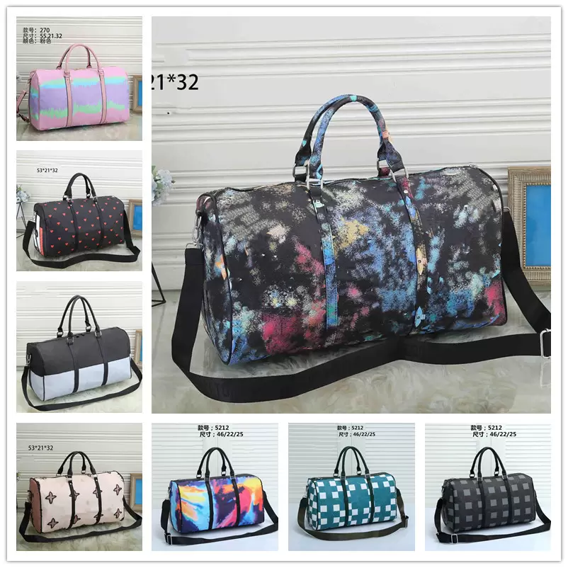 

40 Colors Brand Travel Bag Women Duffle Handbag 50cm Luxury Designers Men Backpacks Fashion Travel Bags Leather Luggage Capacity hommes Big Tote, No.22