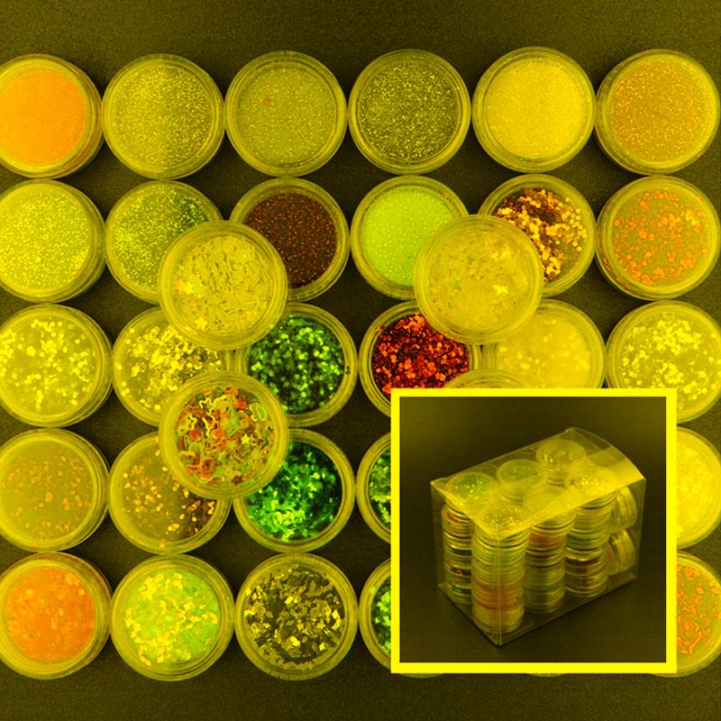 

Nail Glitter Art Sequins Set Light Therapy Manicure DIY Decoration 34 PCS/SETNail