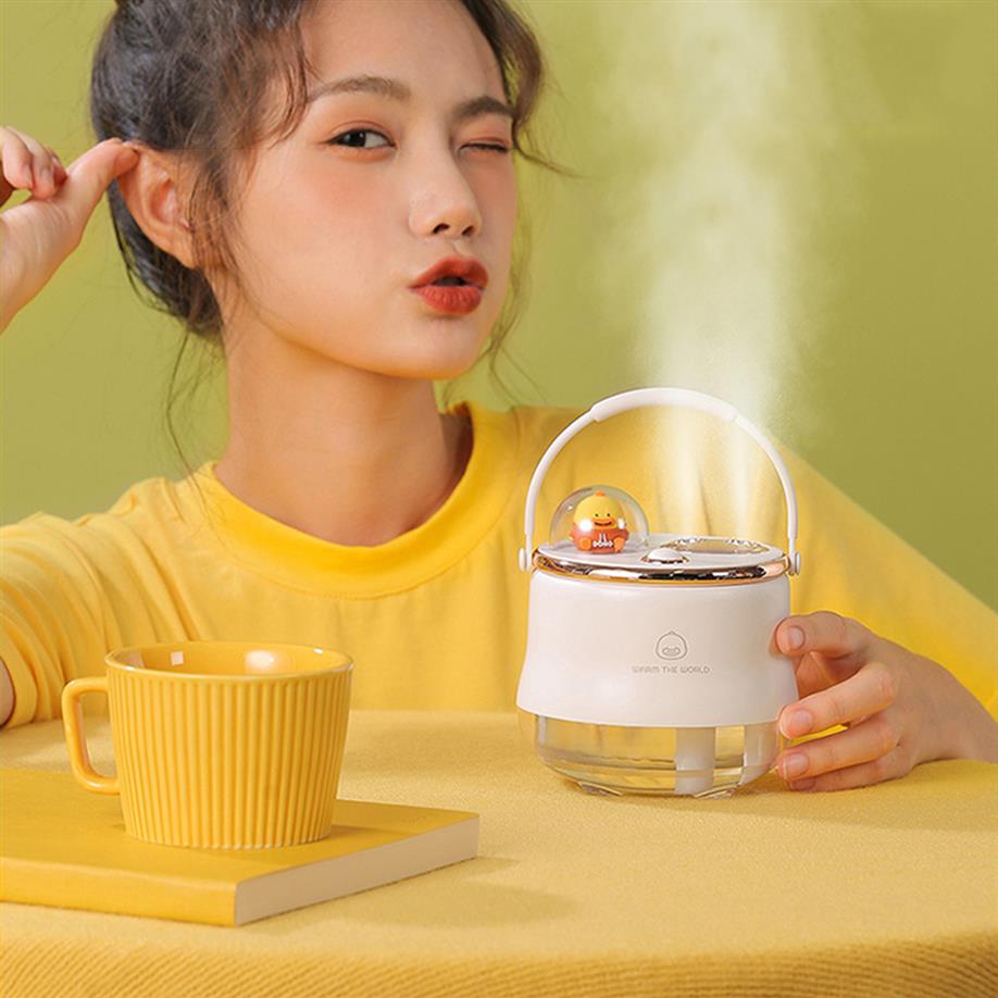 

Cute pet mini usb double jet humidifier office home desktop night light253b