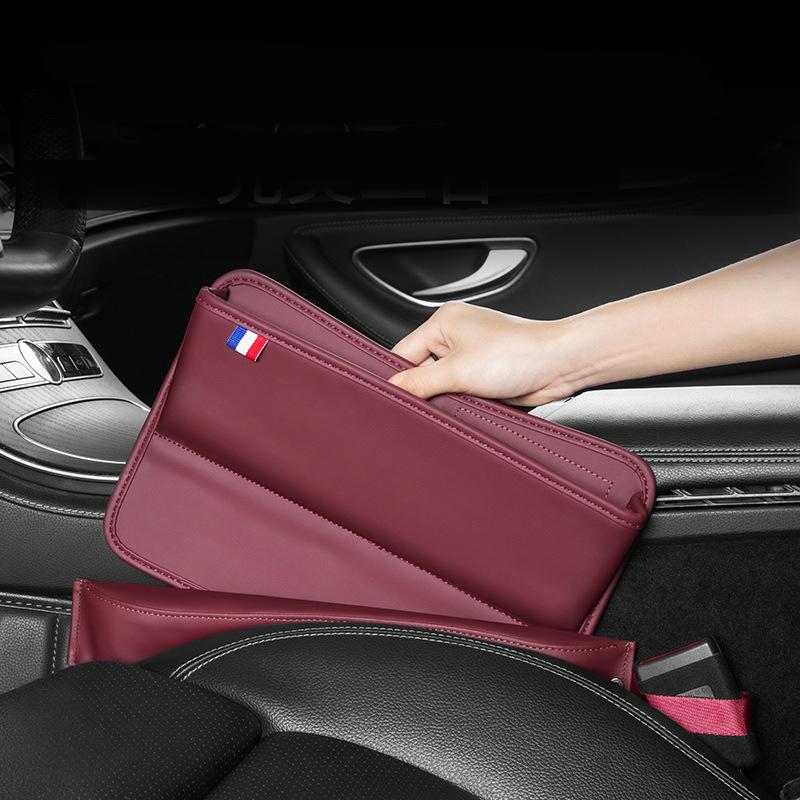 

Car Organizer Leather Seat Slit Storage Folder Multifunctional Crevice Box Cards Phone Pocket Holder Plug Decorative