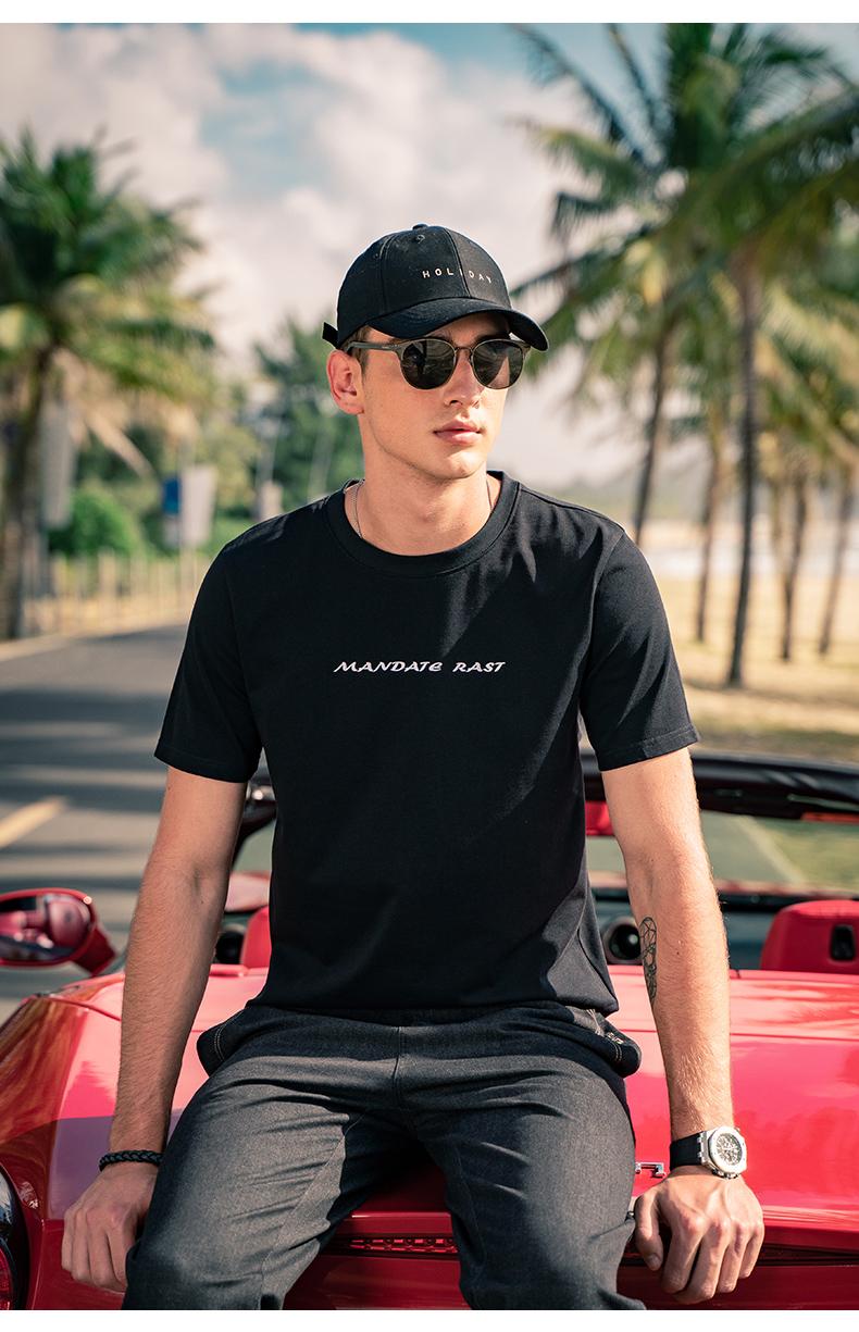 

Men's T-Shirts 2022 Men Youth Trend Diamond Letter Half Sleeve Top Short T-ShirtMen's, Black