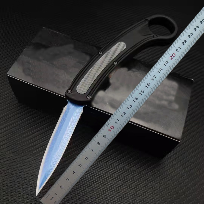 

1Pcs High Quality Automatic Tactical Claw Knife 440C Double Action Spear Point Blade Zinc-aluminum Alloy Handle EDC Pocket knives With Nylon Bag