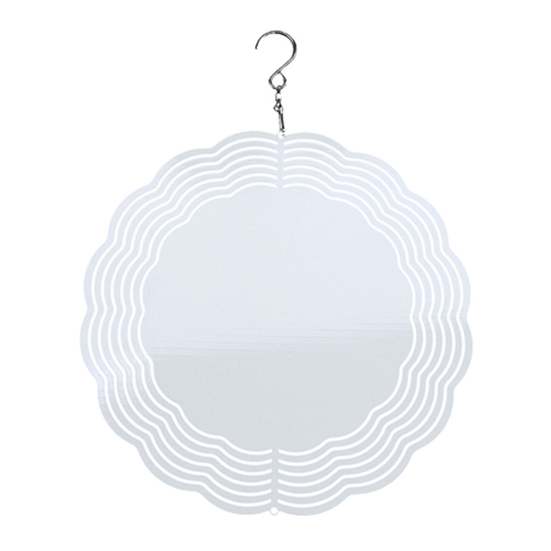 

8inch/10 inch Sublimation Mental Wind Spinners Double Side White Transfer Aluminum DIY blank Wind Bell for Ornamentation