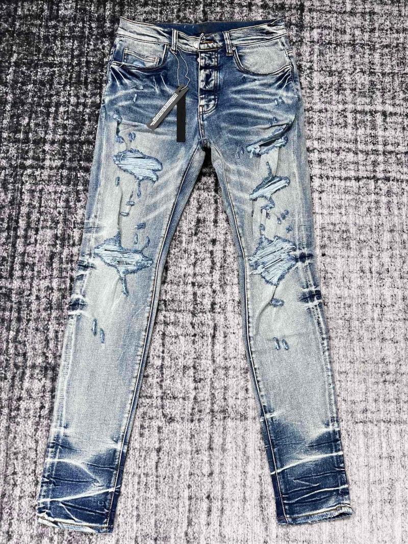 

Men's Jeans Men Hip Hop Zip Design Denim Blue Distressed JeansMen's Heat22, As pic