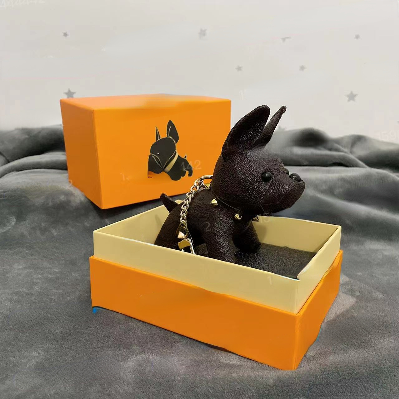 Fashion Leather Brand Creative Cartoon Dog Key Chain Bag Designer Keychains-image-852611872