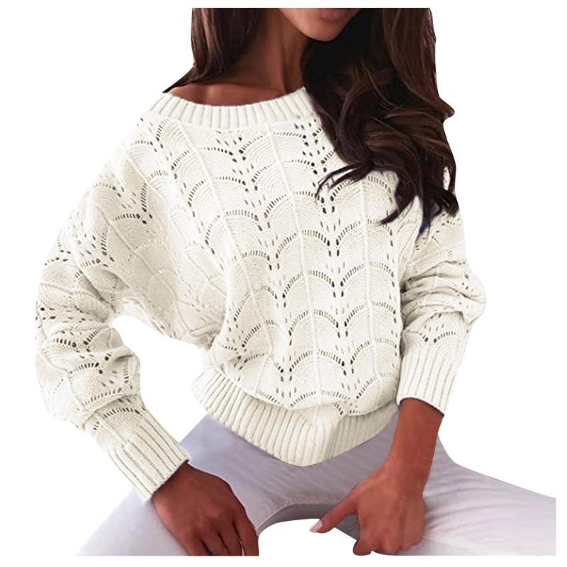 

Women's Sweaters Beach Shoulder Ladies Sleeve Thin Knitted Off Cover Bat Long Sweater Wool Duster Womens Winter Coat LongWomen's, White