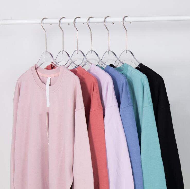 

Yoga clothes solid color autumn womens high quality hoodies sweater sports round neck long sleeve casual loose Sweatshirts, 13