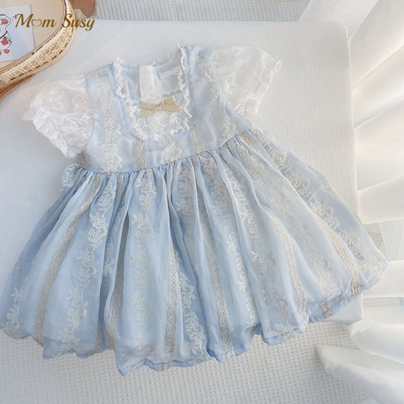 

Baby Girl Princess Lace Dress Summer Child Vintage Vestido Embroidery Birthday Party Costume Dress Tutu Child Clothes 112Y 220614