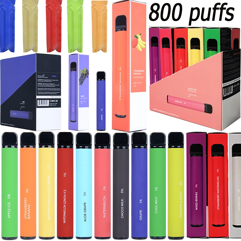 

100 Flavors Puff Plus 800 Puffs Disposable Vape Pens Prefilled 550MAH 3.2ML E Cigarettes Starter Kits 10 In Each Box Pop Bars