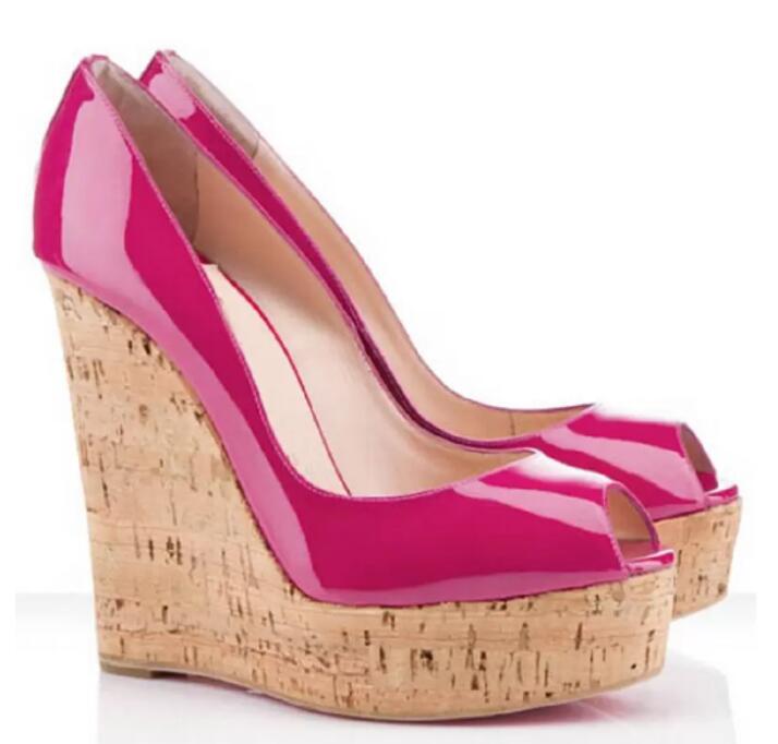 

Summer Women Sandals Luxury Designer Red Bottom High Heels Patent leather Wedges Une Plume Sling Black Nude Cool Sandal Open Toe EU 35-43