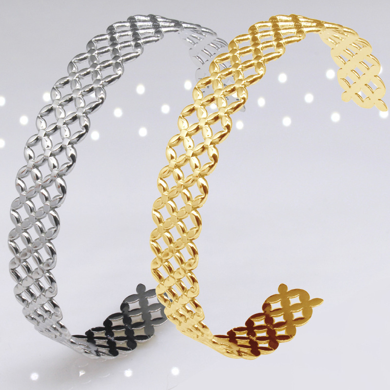 

Jewelry Hollowed Out Adjustable shaped Stainless Steel Bracelet Men's