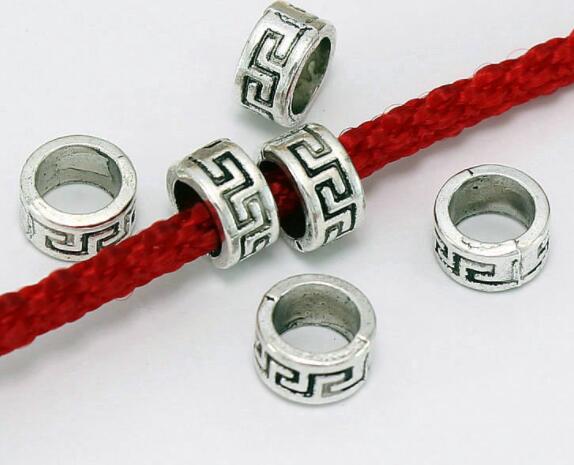 

8mm big hole Pattern Metal Alloy Spacer Beads Hole Flat Beads Nepal Buddha Beads For Jewelry Making wy4w