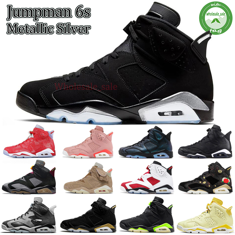 

University Blue 6 High Basketball shoes Bordeaux 6s Mint Foam Electric Green Midnight Navy DMP UNC carmine Cactus Red Oreo Men trainers Metallic Silver sneakers, Sport blue 40-47