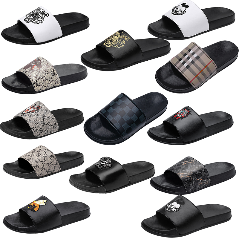

Luxury Brand Slides Sandals Designer slippers Shoes avatar Correct cartoon Grid pattern Summer Beach Sandal Slipper men light flip flops sneakers 39-46, 626 black