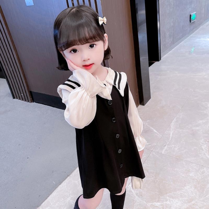 

Girl's Dresses For Girls Striped Dress Girl Patchwork Children Casual Style Costume, J3399