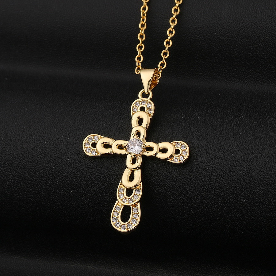 

Designer Jewelry Vintage Double Crosses Pendant necklace Micro inlays diamonds cross Men Women S925 Silver Chain High quality Necklaces new designed 010
