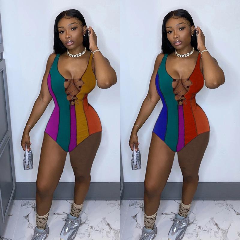 

Women' Swimwear Spring And Summer Fashion Temperament Ladies Swimsuit Sexy Straps Ribbed Color Matching Sports Leisure SuitWomen, Orange