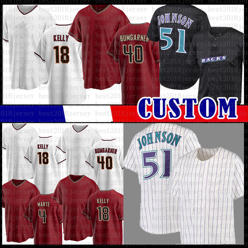

51 Randy Johnson Arizona Baseball Jersey 40 Madison Bumgarner Luis Gonzalez Christian Walker Carson Kelly Nick Ahmed Stuart Fairchild Seth Beer Jose Herrera Luplow, Mens(xiangweishe)