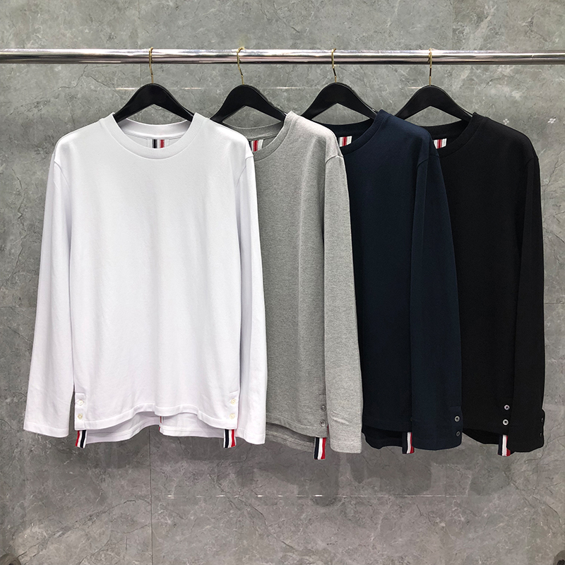 

Long-Sleeved Designer Men's T-shirts Limited Back Webbing Stitching Pure Cotton Original t shirt Wsist Split Loose Casual Oversized High Street Women's Tops Tees, Packing bag