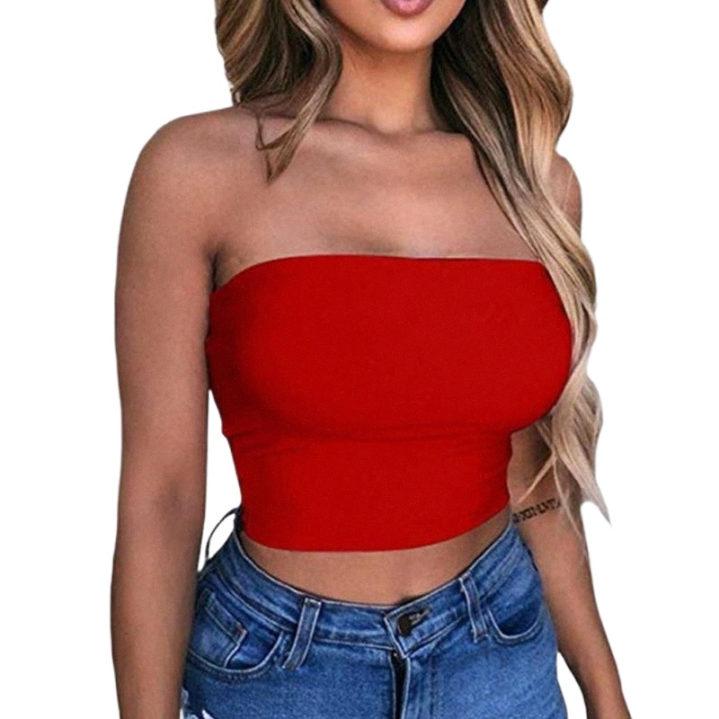 

women' Tanks & Camis Ly Blouse Strapless Bandeau Crop Tops Shirt Off Shoulder Elastic Tube Top Bra Women DOD886 e6uj#, Wine red