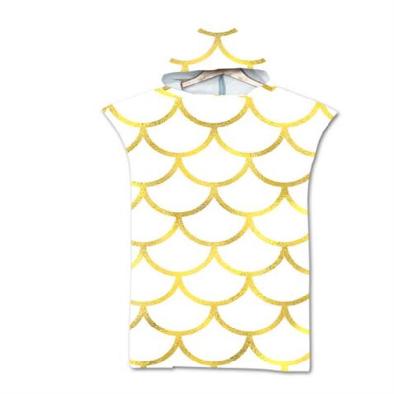 

Towel Digital Printing Fish Scale Adult Microfiber Beach Changing Robe Quick-drying Hooded Bath Swimming Surfing