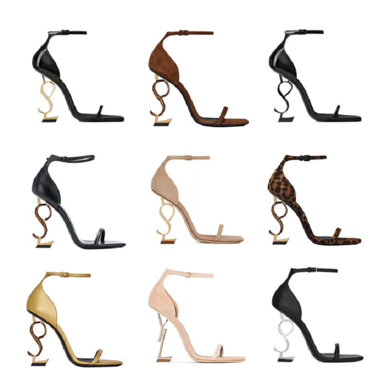 

Designer Letter Sandals Classic High Quality Stiletto Heels New fashion heel Women shoes Dress shoe ladies shoe With Box!, Chocolate