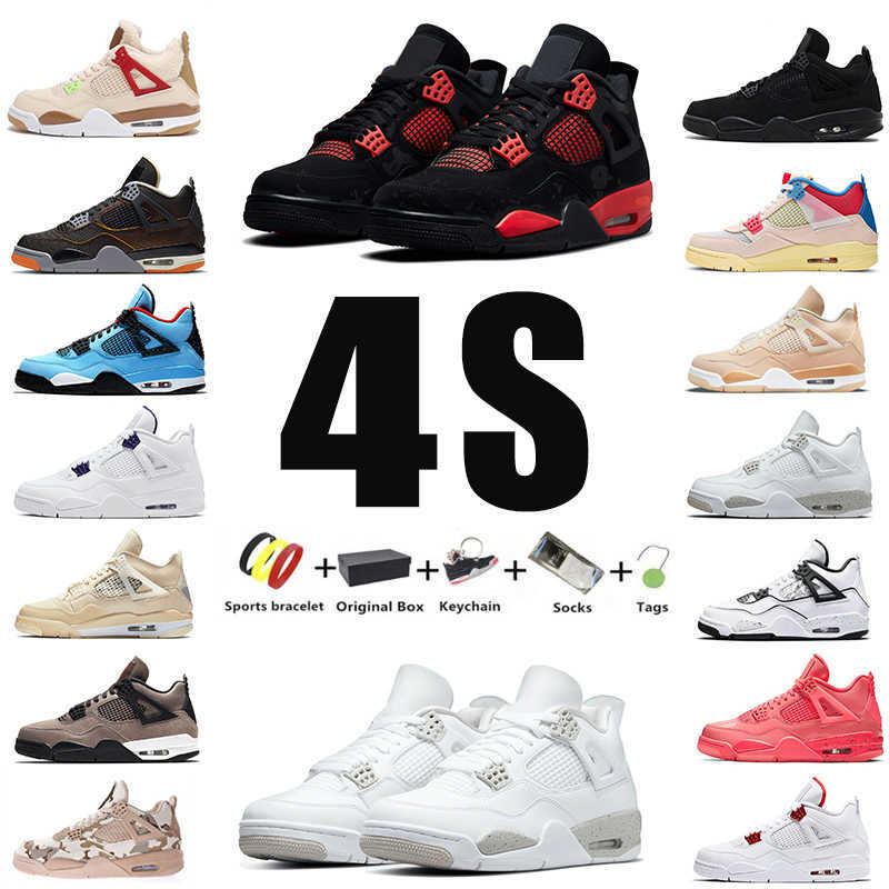 

Red Thunder Jumpman 4s mens basketball shoes 4 Shimmer Lightning UNC Royalty White Oreo Taupe Haze Neon sail men women trainer sports, Color#4
