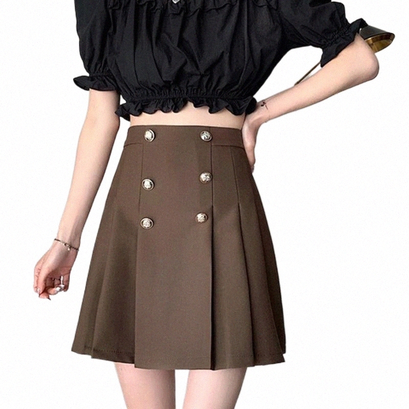 

skirts BETHQUENOY Chiffon Brown Pleated Women 2022 Mujer Faldas Woman Skirt Midi Jupe Femme Saias Mulher Plisada Spodnica Damska r686#