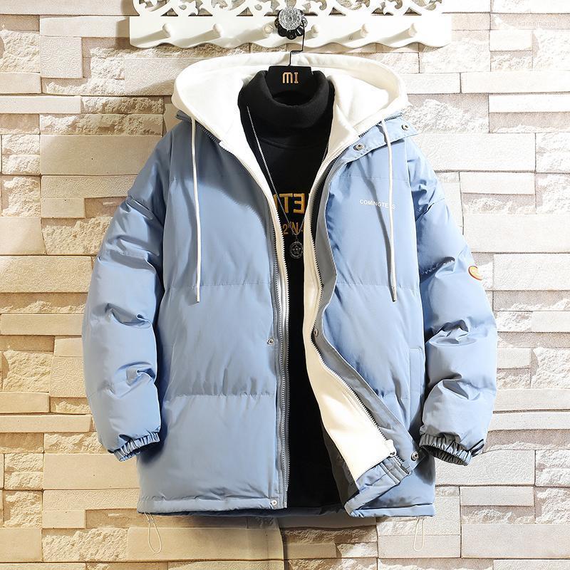 

Men's Down & Parkas 2022Men Winter Long Casual Thick Fleece Hooded Fashion Jacket Coat Men Outwear Pockets Parka Kare22, Blue