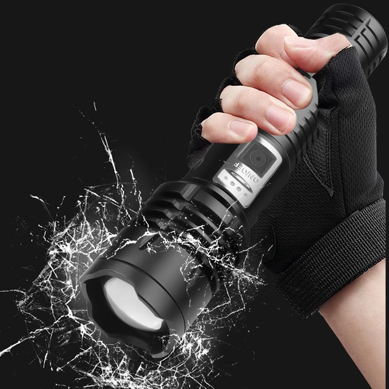

Flashlights Torches 1,000,000LM XHP100 Super Bright Built In 18650 Battery Led Usb Rechargeable Zoomable Torch Lantern Lamp Bulbs