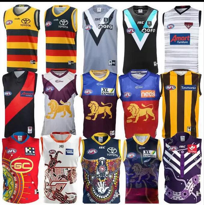 

AFL port Adelaide crows Essendon Bombers jersey Brisbane Lions fremantle dockers tank top gold coast suns Hawthorn Hawks vest Rules football jerseys, Adelaide crows-1