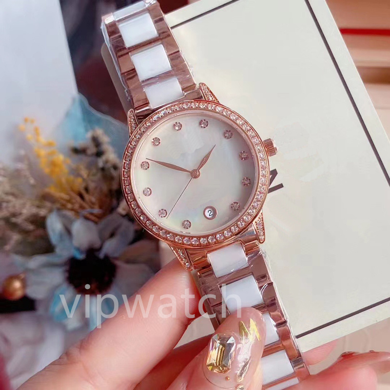 

2022 New High Quality Ladies Watch Imported Quartz Movement 316 Stainless Steel Shell Ceramic All Steel Strap 32mm Diamonds, Sapphire glass