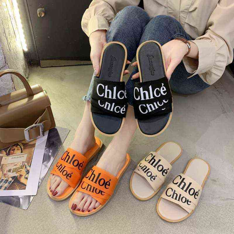 

Slippers Spring Women's Summer and Korean Fashion Letters Cross with Shoes Thick Bottom Cool, Black