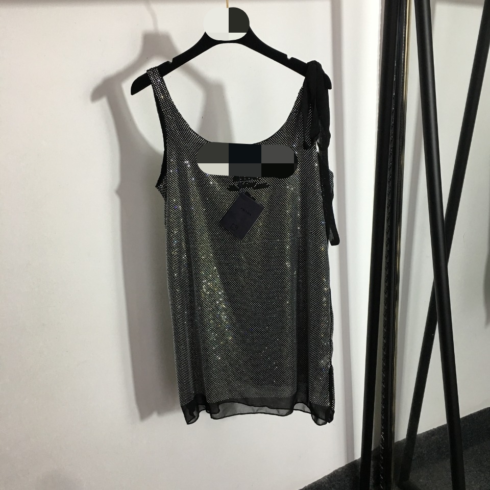 

2 2022 Spring Summer Brand Same Style Dress Sleeveless Empire Fashion Womens Clothes Crew Neck High Quality MEIYI, Customize