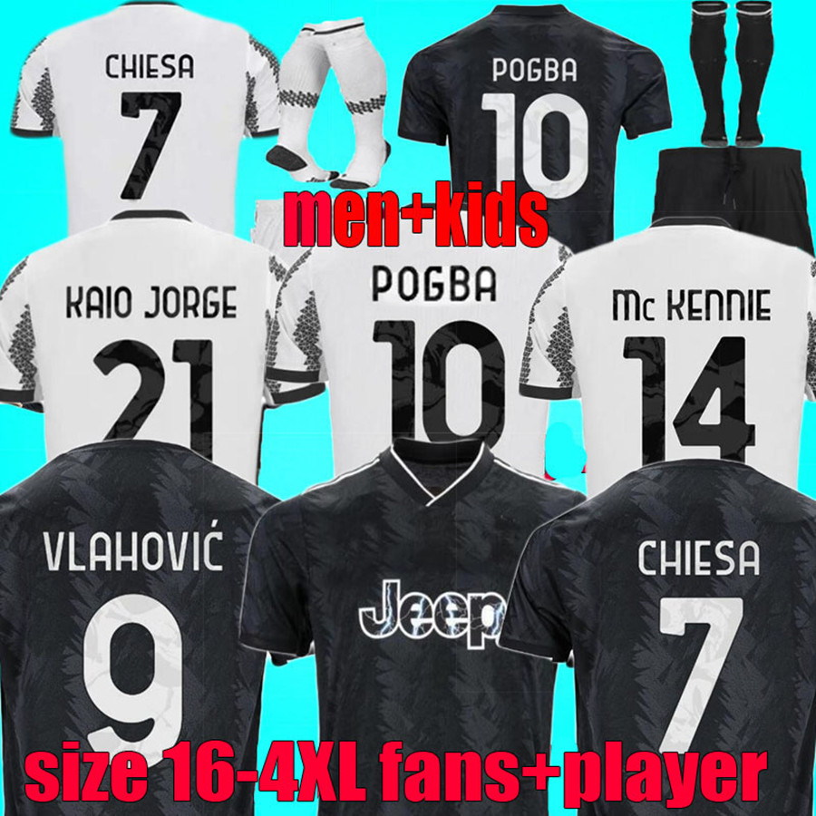 

POGBA Juventus Soccer Jerseys Fans Player 22 23 DI MARIA BONUCCI 2022 2023 CHIESA Juve VLAHOVIC McKENNIE PELLEGRINI Men Jersey Kids kit BREMER DANILO Football Shirts, Aldult 22-23 away