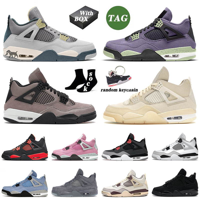 

With Box 2022 Jordens 4 4s IV Mens Basketball Jumpman Shoes Craft Taupe Haze Sail Military Black Infrared Jorda Jorden Men Women Trainers Sneakers Size 13, C3 canyon purple 40-47