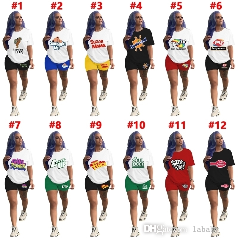 

2022 Designer Short Pants Outfits Womens 2 Piece Set Letter Printed T Shirt Shorts Tracksuits Ladies Casual Sportswear, Black orange-4