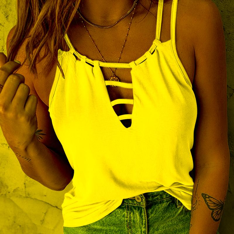 

Women's Tanks & Camis Solid Color Summer Casual Woman Double Shoulder Camisole Strap Tank Top VestWomen's, Green-s