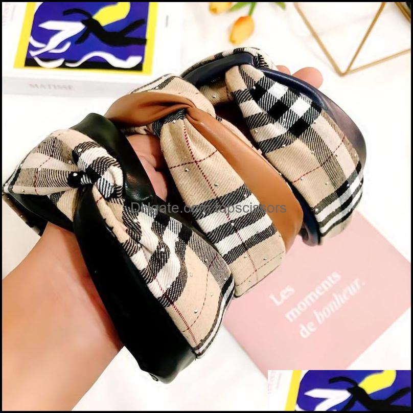 

Headband Hair Accessories Tools Products 5Color Wholesale Fashion Designer Brand Letters Print Luxury Turban British Style Grid Pattern Wi