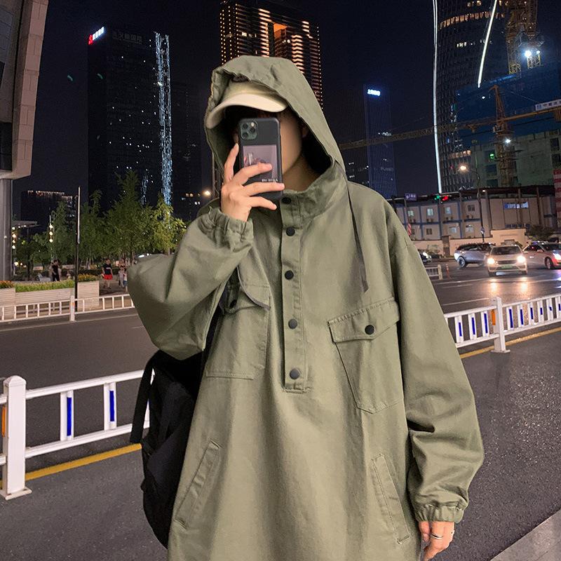 

Men's Jackets Mens Fashion Cargo Hoodie Workout Top Casual Hooded Coat Hip Hop Thin Sweatshirt, Black