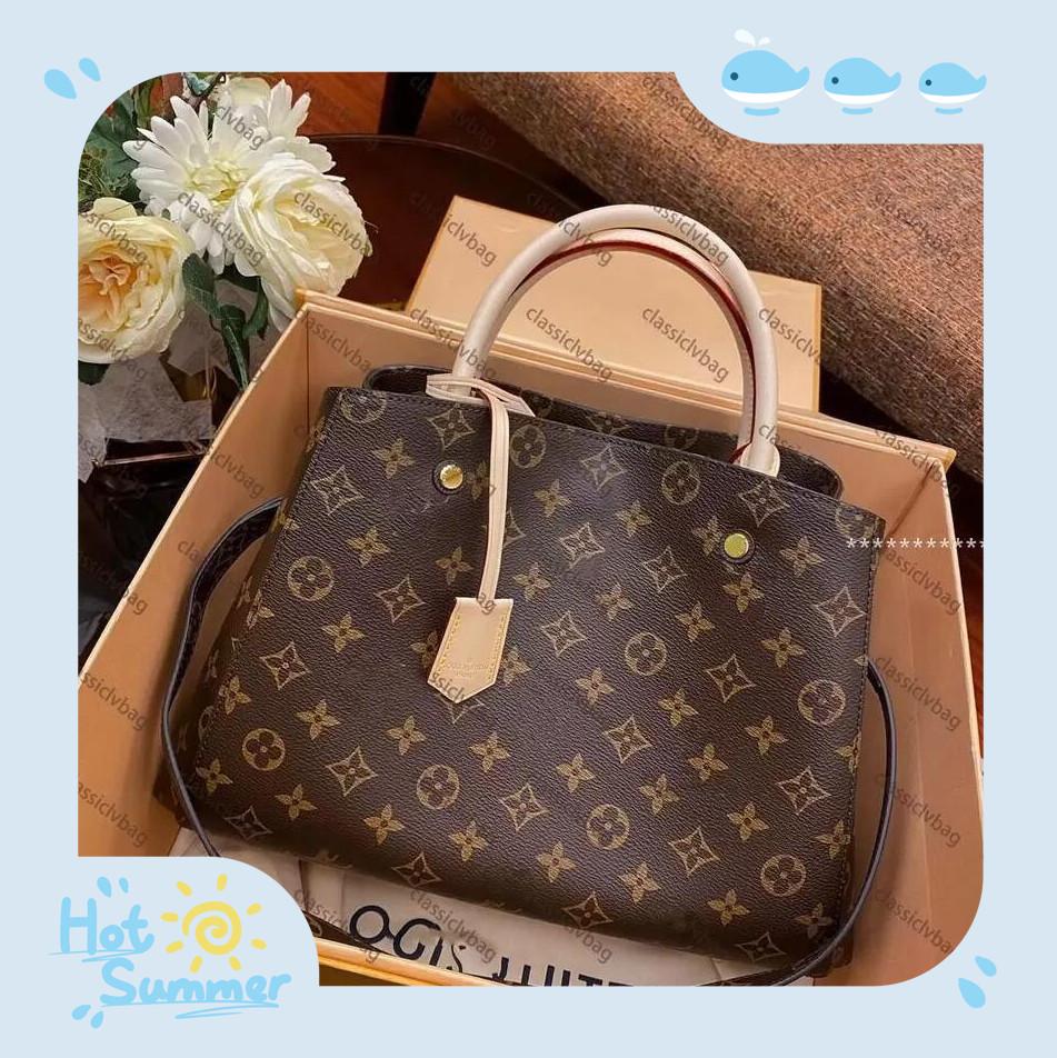 

Designer Handbags Purses MONTIGNE Bag Women Tote Brand Letter Embossing PU Shoulder Bag Crossbody GGs LVs YSLs louiseity viutonity LOUISS VU, As pic