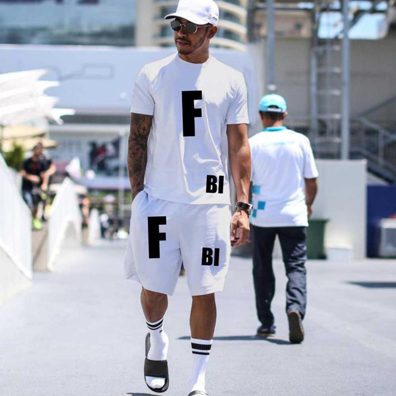 

Men's Tracksuits Summer European And American Lettering Style Men's Handsome T-shirt Suit Men Women Casual Two-piece 3D Digital Printing, Tx-041119