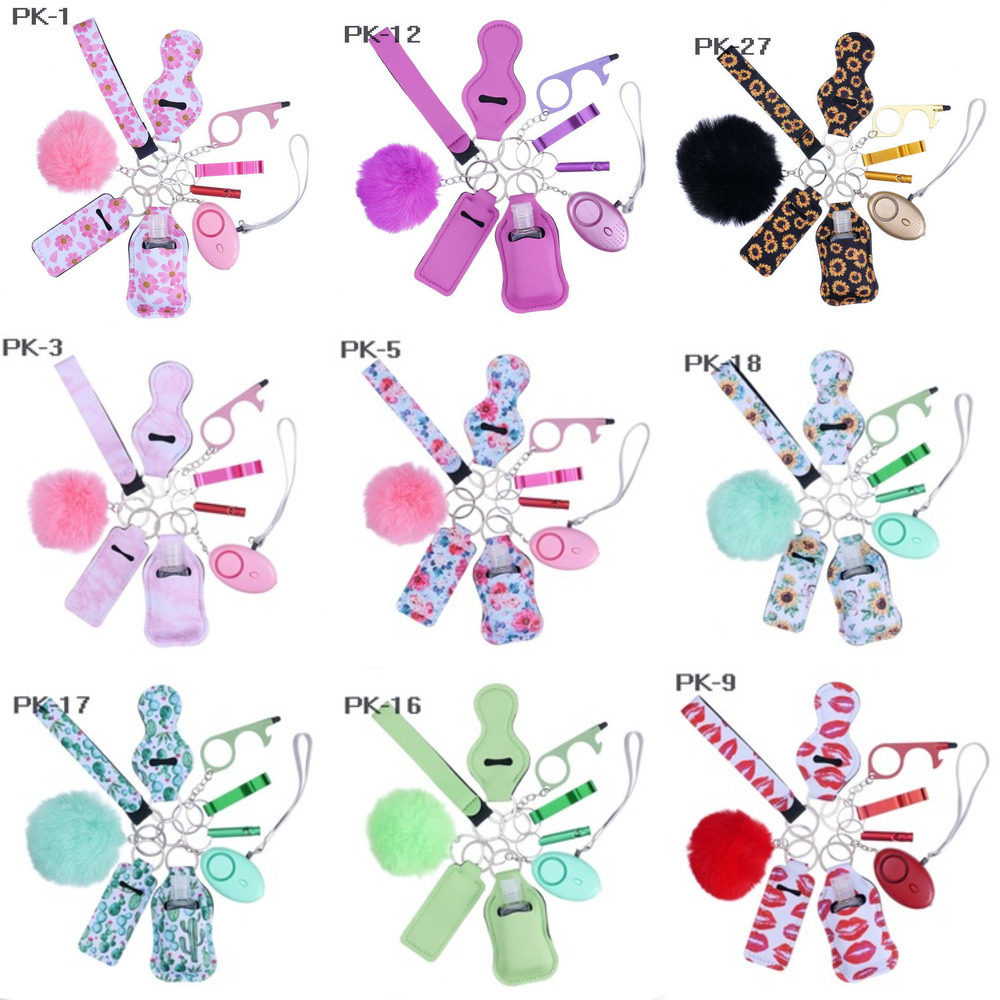 

Fashion Defense Key Rings Set Credit Card Puller Pompom Keychains Acrylic Debit Bank Card Grabber For Long Nail ATM Keychain Cards Clip Tools