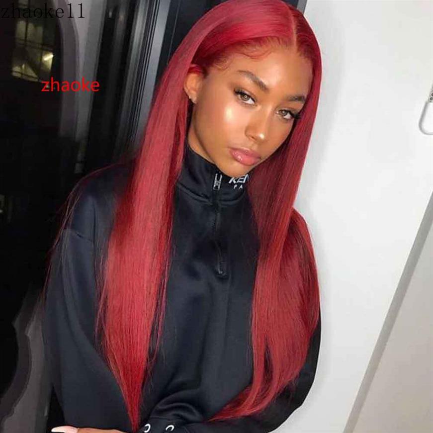 

Red Lace Front Human Hair Wigs Red Human Hair Wig 99J 360 Lace Frontal Wig Pre Plucked Full Lace Human Hair Wigs Colored5280246W, Black red